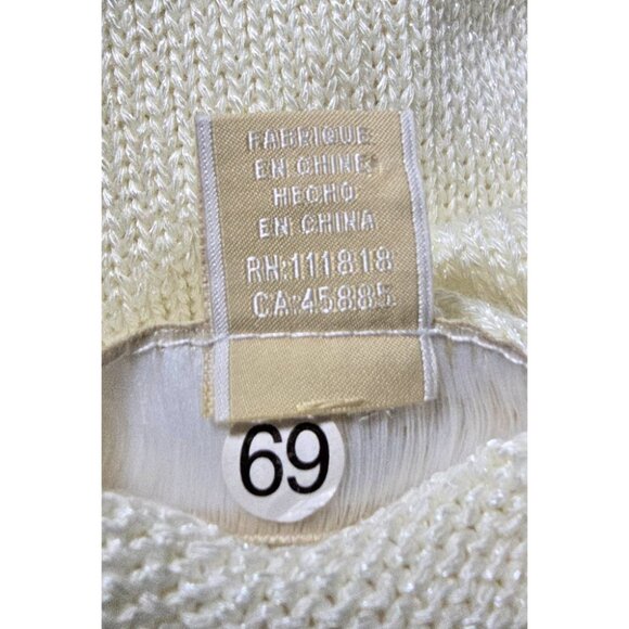 NWOT Michael Michael Kors Open Front Rib Knit Cardigan Sweater Cream Women’s M - Picture 13 of 14